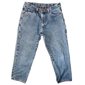 L.L. Bean Double L Flannel-Lined Jeans Mens 35x30 Natural Fit Blue Denim Cotton